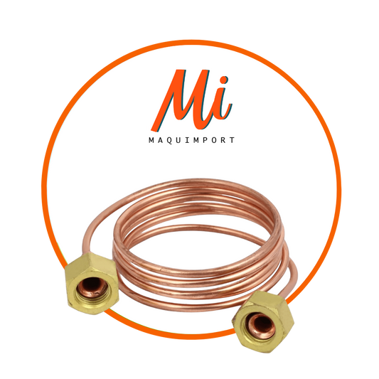 Capilar de cobre con tuerca 1/4 para sistemas de refrigeración | Maquimport Chile