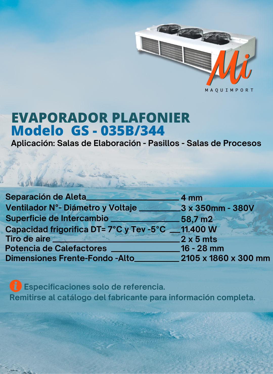 Evaporador Tipo GS | Media temperatura