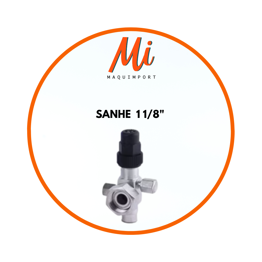 Válvula rotalock SANHE conexión 1 1/8" para sistemas de refrigeración industrial, compatible con R-134a y R-404A. Maquimport Chile.