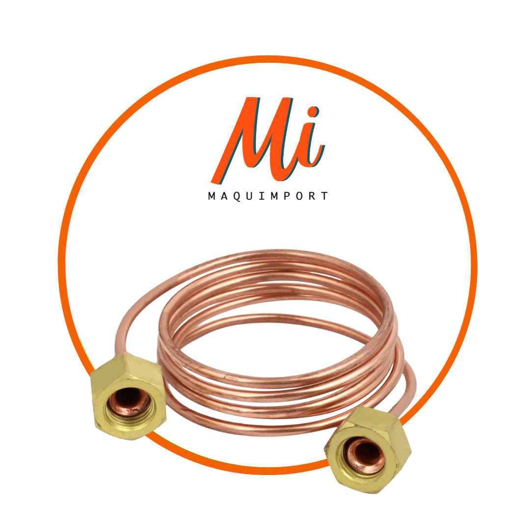 Capilar de cobre con tuerca 1/4 para sistemas de refrigeración | Maquimport Chile