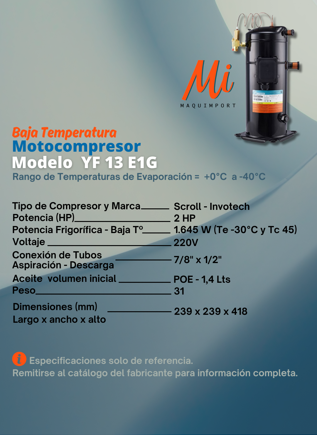 Motocompresor Scroll I Baja Temperatura