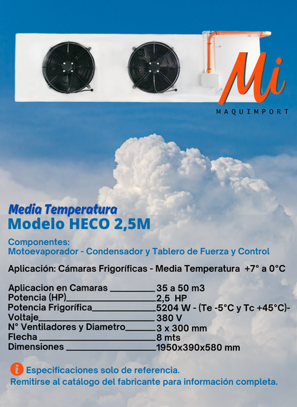 Equipos HECO - Completos para Cámara Frigorífica de Media Temperatura |