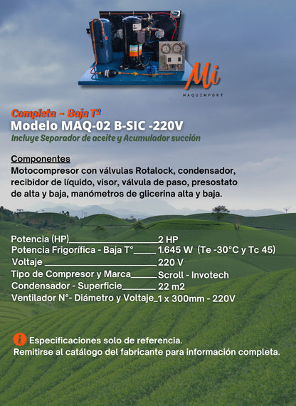 Unidad Condensadora | Baja Tº | Unidad Abierta Scroll | Completa