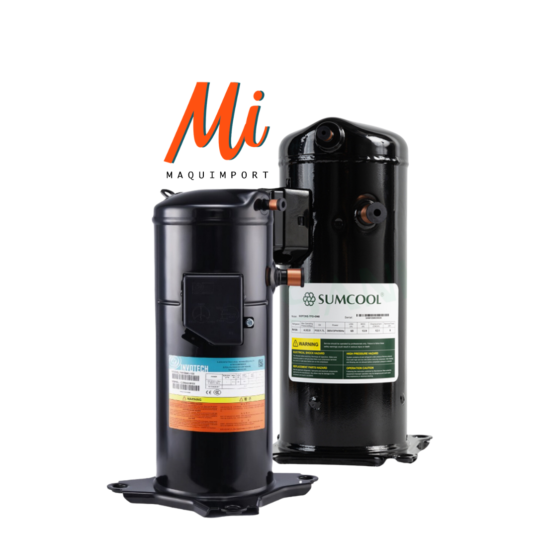 Motocompresor scroll media/baja temperatura. 
Refrigeración, Maquimport Chile.