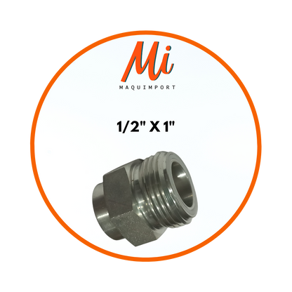 Adaptador Rotalock  1/2 x 1 pulgada para compresor de refrigeración industrial- Maquimport Chile