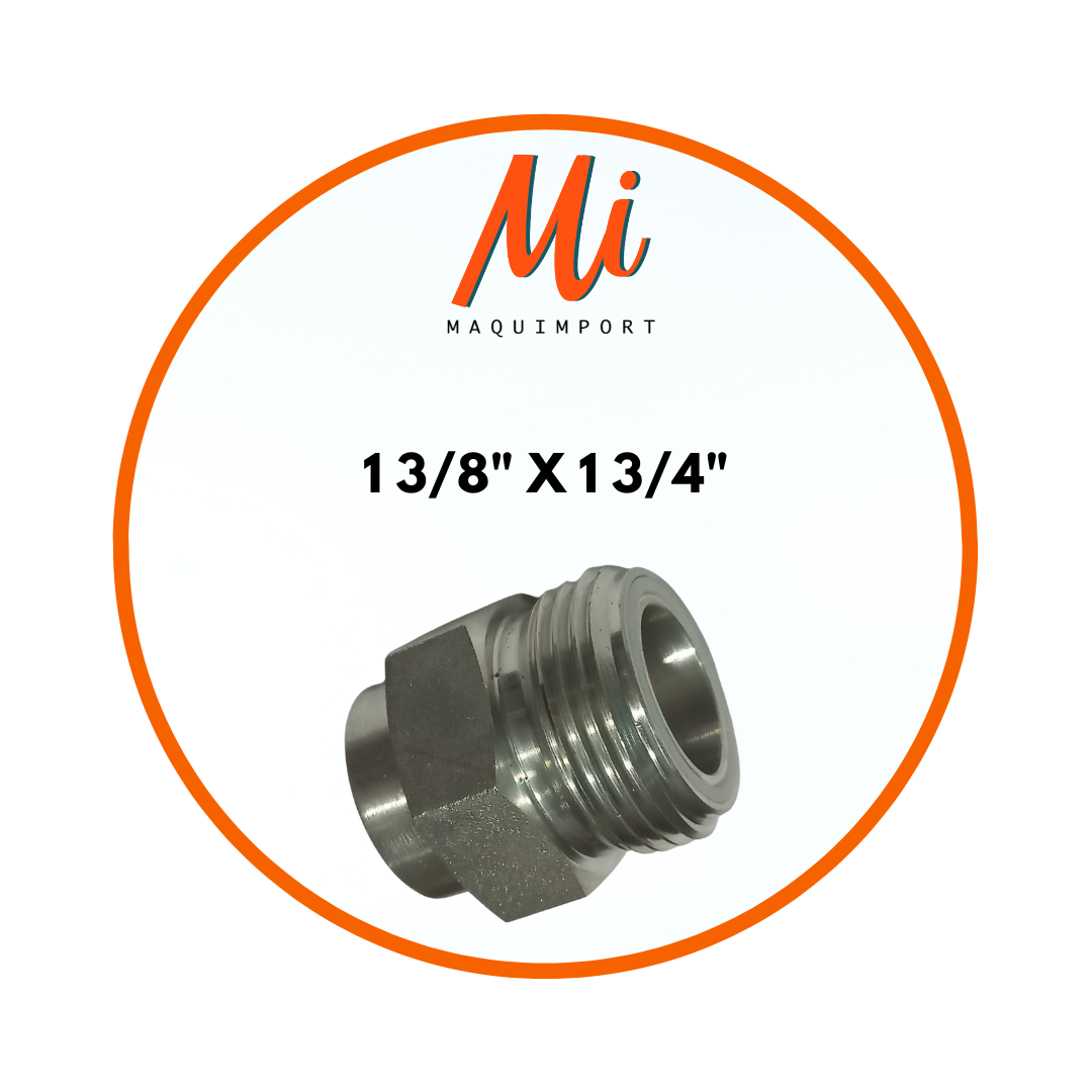 Adaptador Rotalock 1 3/8 x 1 3/4 pulgada para compresores y sistemas de refrigeración industrial - Maquimport Chile