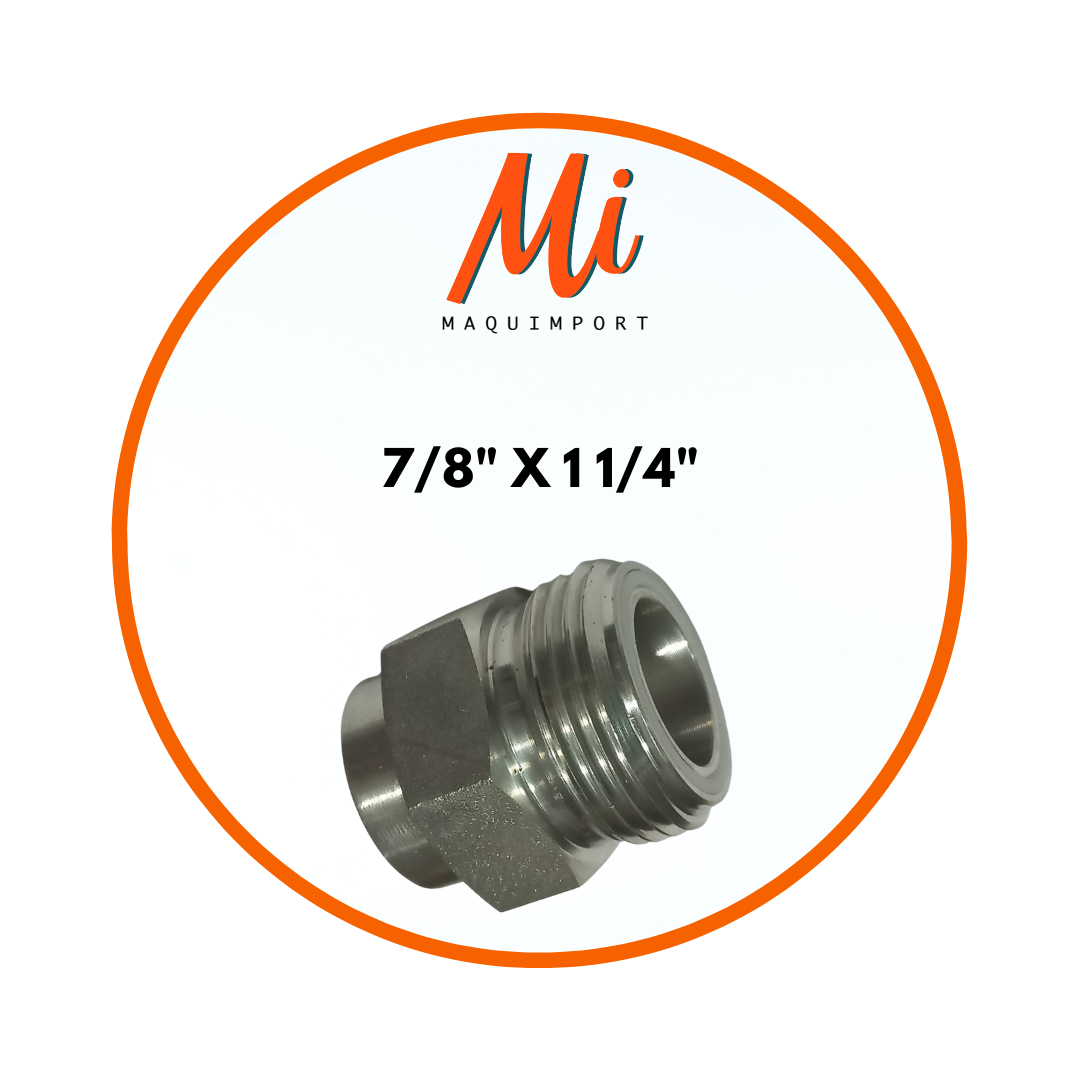 Adaptador Rotalock 7/8 x 1 1/4 pulgada para sistemas de refrigeración industrial- Maquimport Chile