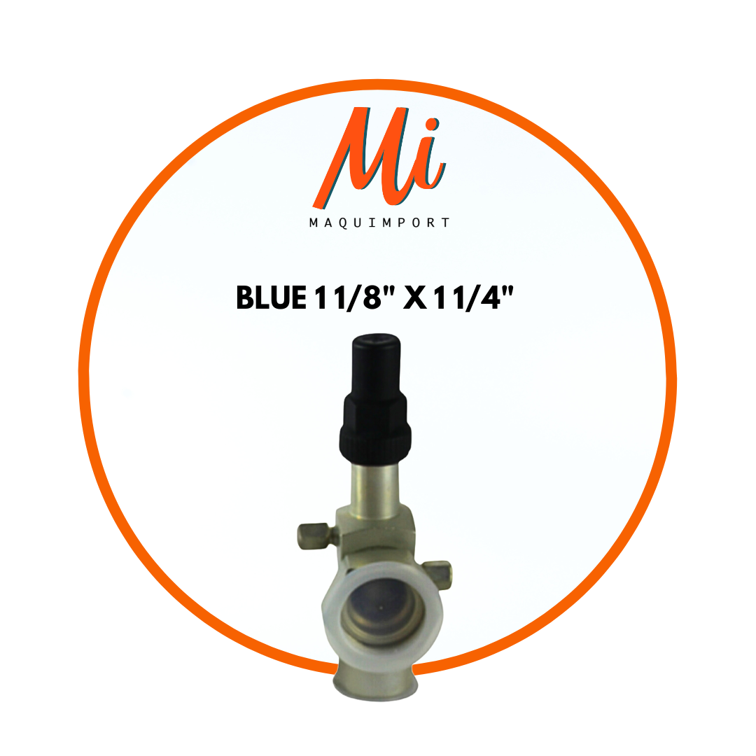 Válvula rotalock BLUE 1 1/8" x 1 1/4" para mantenimiento y carga de sistemas de refrigeración industrial- Maquimport Chile