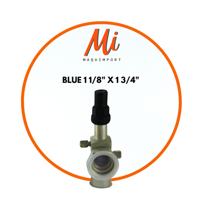 Válvula rotalock BLUE 1 1/8" x 1 3/4" para compresores de refrigeración industrial, alta resistencia. Maquimport Chile