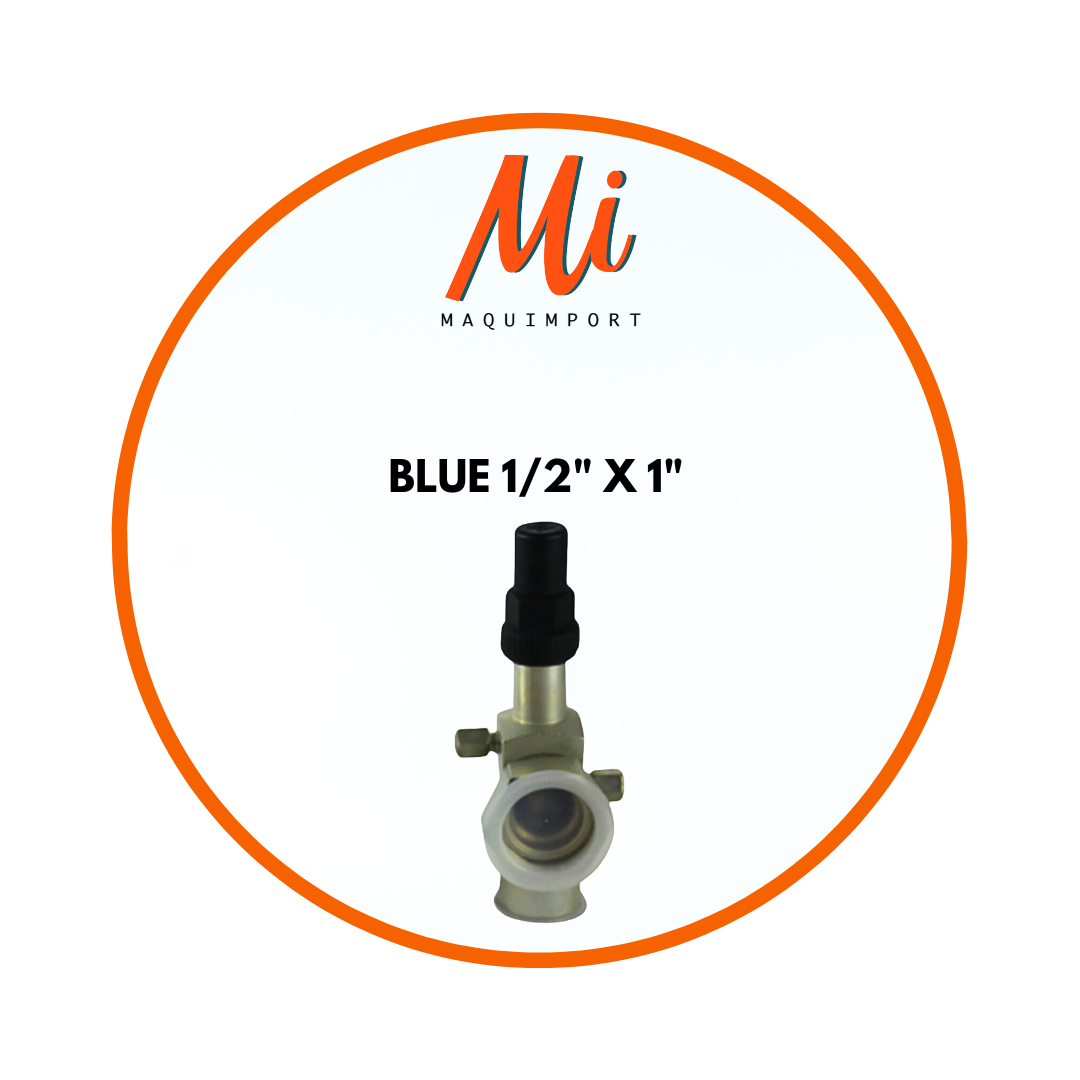 Válvula Rotalock BLUE 1/2" x 1" para compresores de refrigeración industrial, Maquimport Chile