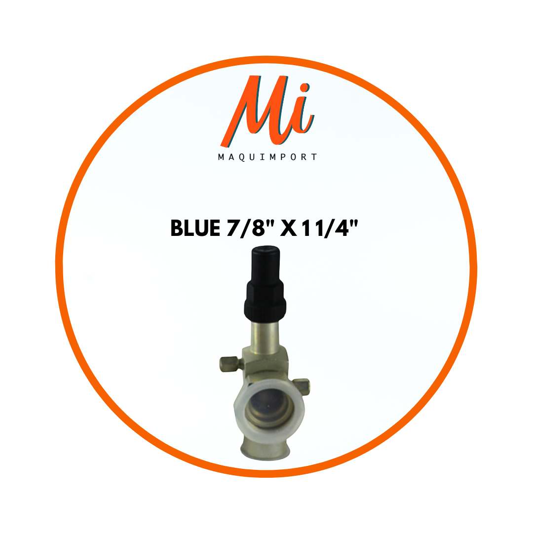 Válvula rotalock BLUE 7/8" x 1 1/4" para compresores de refrigeración industrial, compatible con R-134a y R-404A